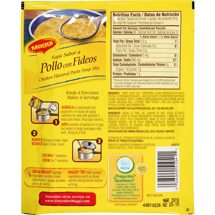 Maggi 50 Calories Chicken Flavor Noodle Soup Mix 2.11 oz