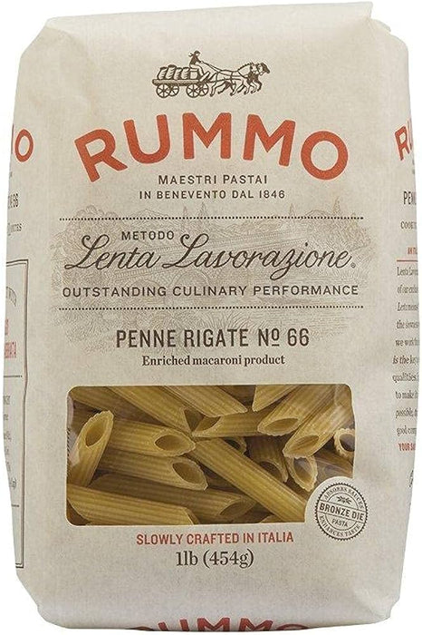 Rummo Italian Pasta Penne Rigate No. 66, Always Al Dente (1lb Package)