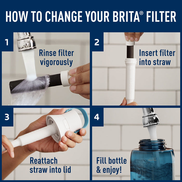 Brita 3ct Bottle Filter - Black