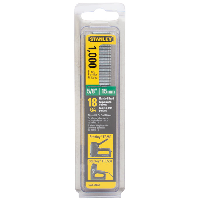 STANLEY 5/8' Brad Nails, 1,000ct SWKBN625