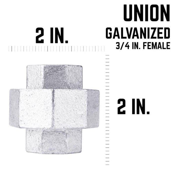 LDR 311 U-34 Galvanized Union, 3/4-Inch