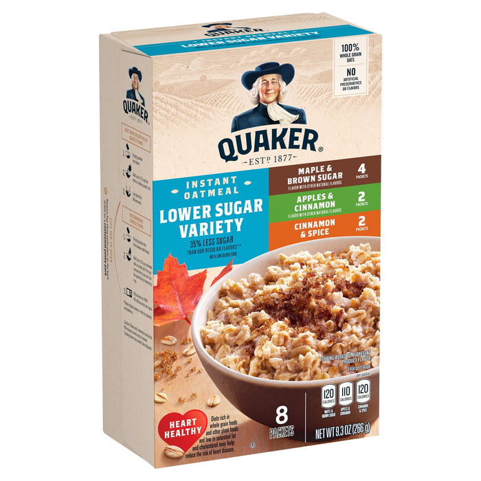 Quaker Lower Sugar Variety Pack Oatmeal - 9.3oz