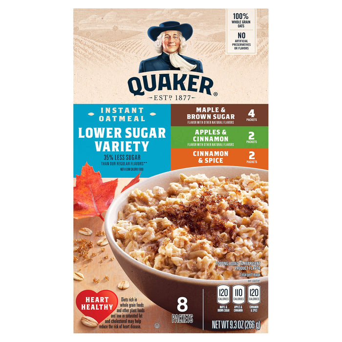 Quaker Lower Sugar Variety Pack Oatmeal - 9.3oz