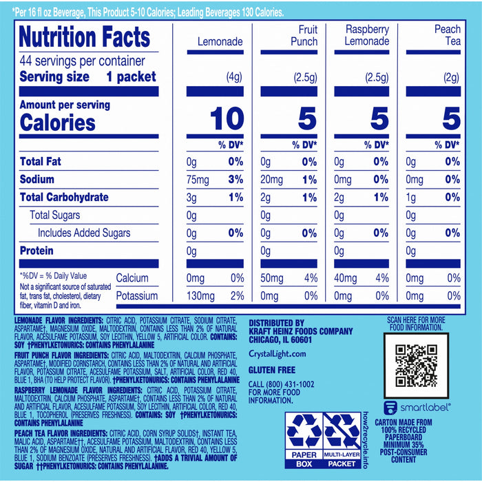 Crystal Light On The Go Variety Pack - 44ct Packets
