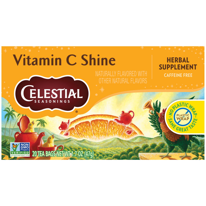 Celestial Seasonings Shine Vitamin C Supplement Herbal Tea Bags 20 Count