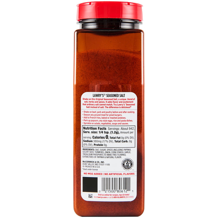 Lawry's Seasoned Salt, 40 oz