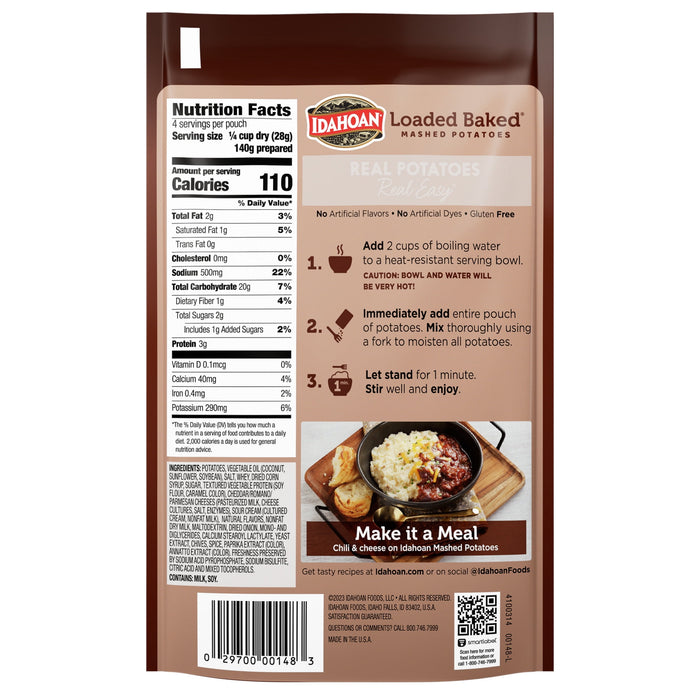 Idahoan - Mashed Potatoes - Loaded Baked 4.00 oz