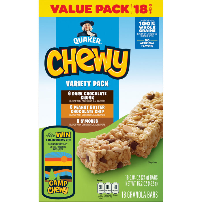 Quaker Chewy Variety Pack Granola Bars, 18 ct