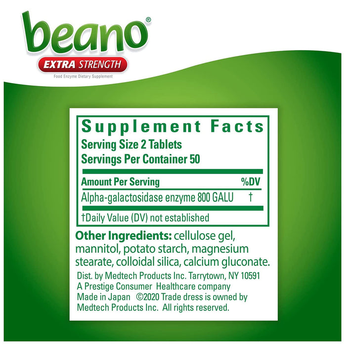 Beano Enzyme Tablets, 100 Ct