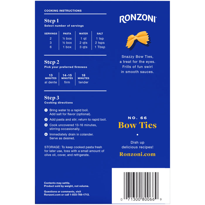 Ronzoni Bow Tie Pasta - 12oz