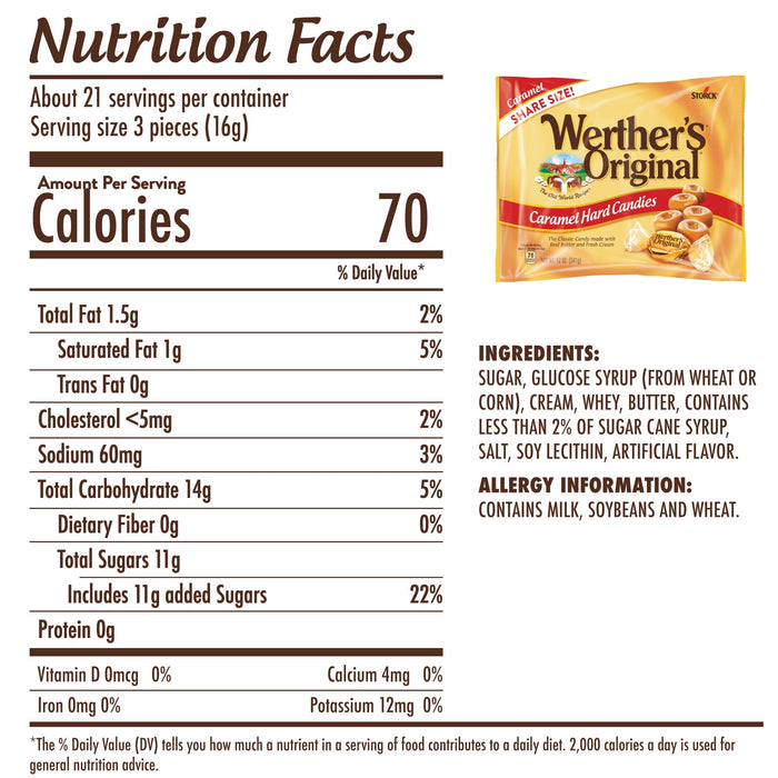 Werthers Original Hard Caramel Candy 12 Oz