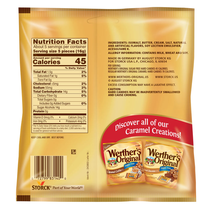 Werthers Original Hard Sugar Free Caramel Candy 2.75 oz