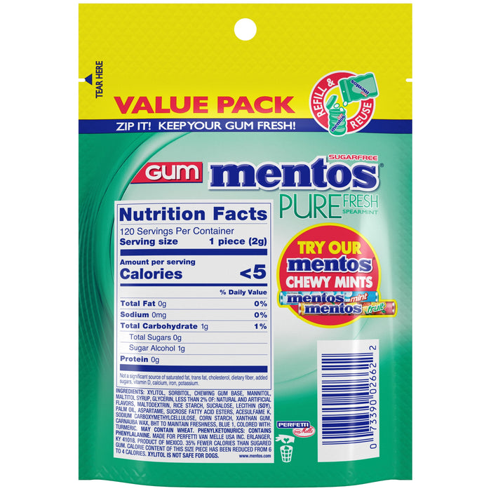 Mentos Spearmint Gum - 120ct