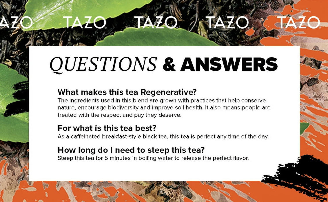 TAZO Tea Bag Regenerative Organic Awake 36 Count Box