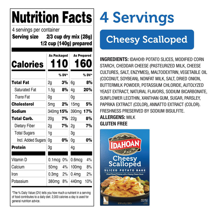 Idahoan Cheesy Scalloped Homestyle Casserole 4 oz Box