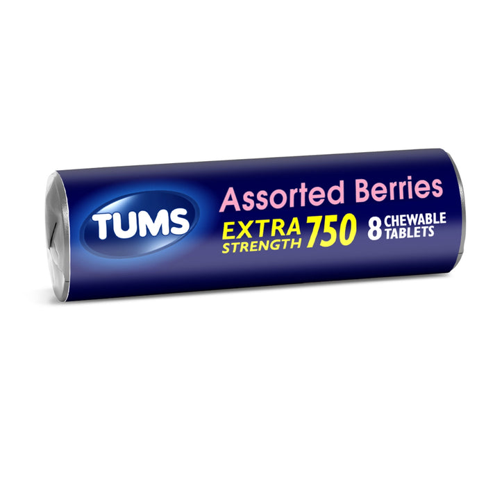 TUMS EX Assorted Berries 8 Count - 12 Rolls