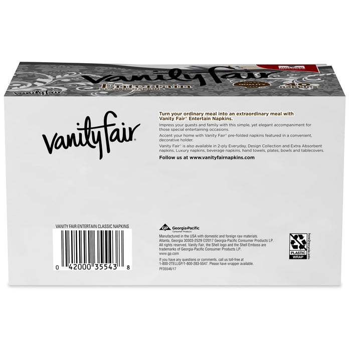 Vanity Fair Entertain 3-Ply Napkins- 40ct