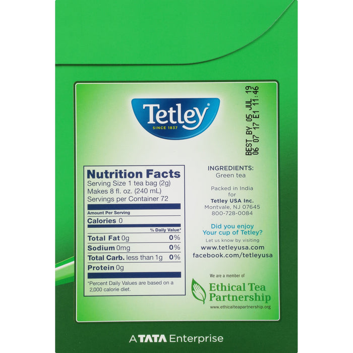 TETLEY Natural Decaf Green Tea, Original Tea, 72 Tea Bags