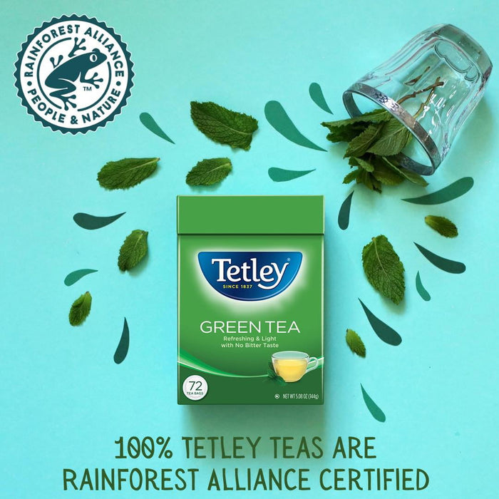 TETLEY Natural Decaf Green Tea, Original Tea, 72 Tea Bags