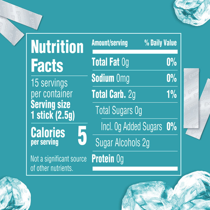 Extra Polar Ice Sugar Free Gum, 15 Stick Single Pack