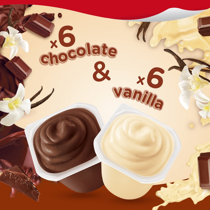 Snack Pack Chocolate and Vanilla Pudding Cups Family Pack, 12 Count, 39 OZ