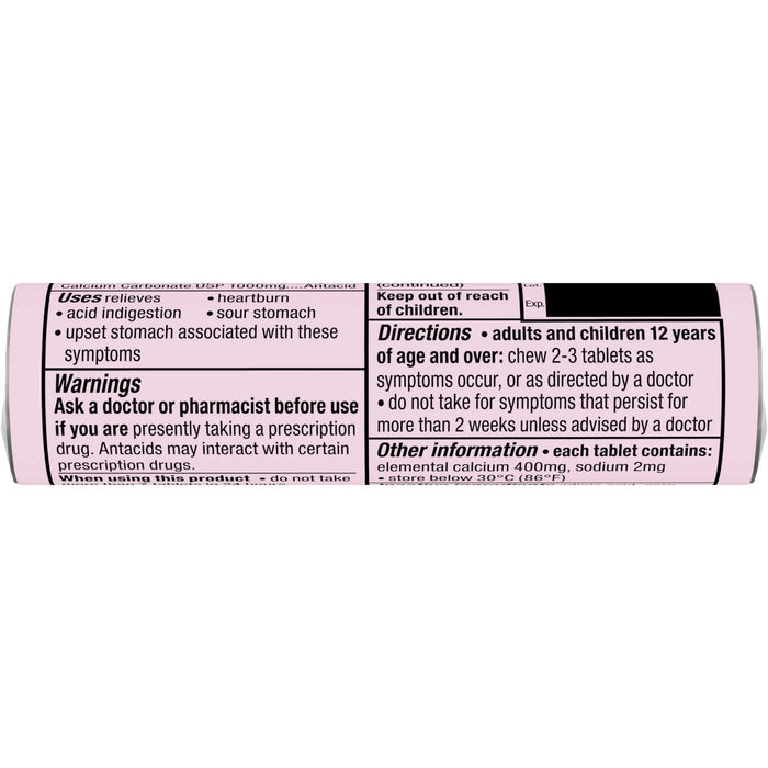 TUMS Ultra Strength Chewable Antacid Tablets for Heartburn Relief and Acid Indigestion Relief, Assorted Berries