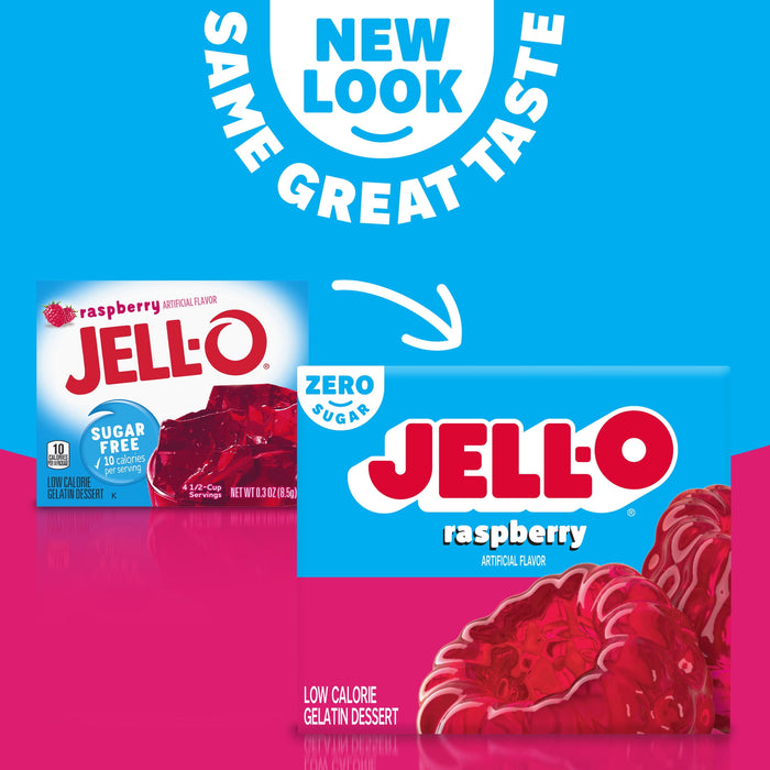 Jell-O Raspberry Sugar-Free Gelatin Mix (0.3 oz Boxes)