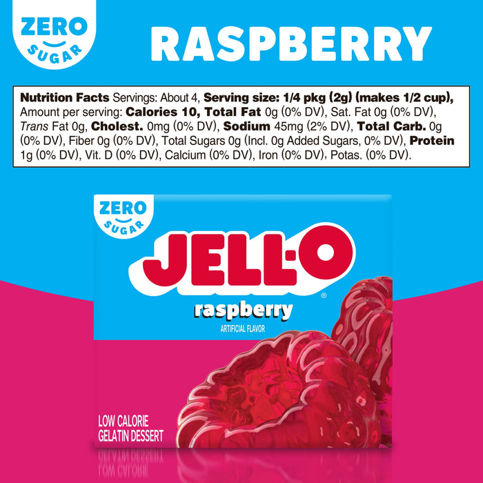 Jell-O Raspberry Sugar-Free Gelatin Mix (0.3 oz Boxes)