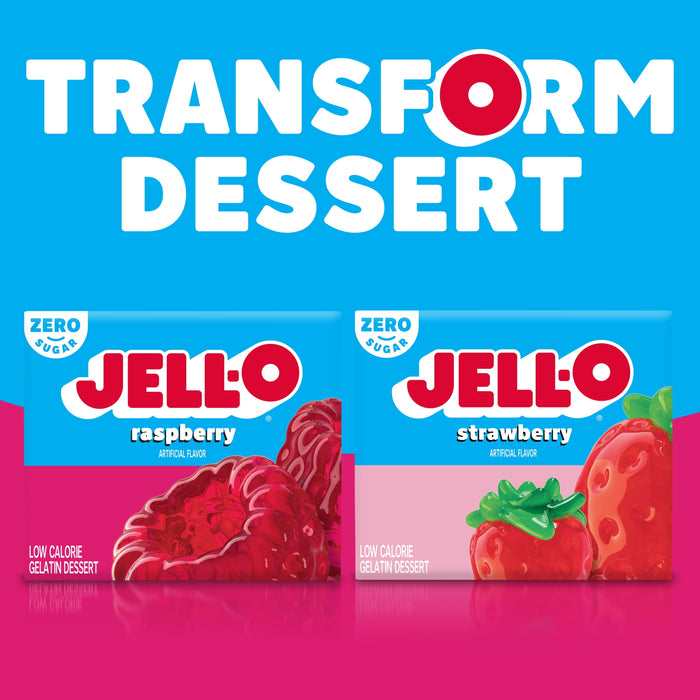 Jell-O Raspberry Sugar-Free Gelatin Mix (0.3 oz Boxes)