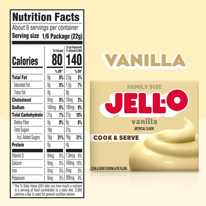 Jell-O - Vanilla Cook & Serve Pudding & Pie Filling 4.60 oz