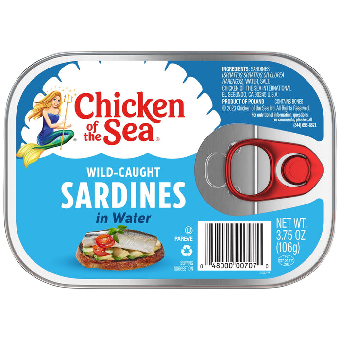 Chicken of the Sea Sardines in Water, Wild Caught, 3.75 oz. Can