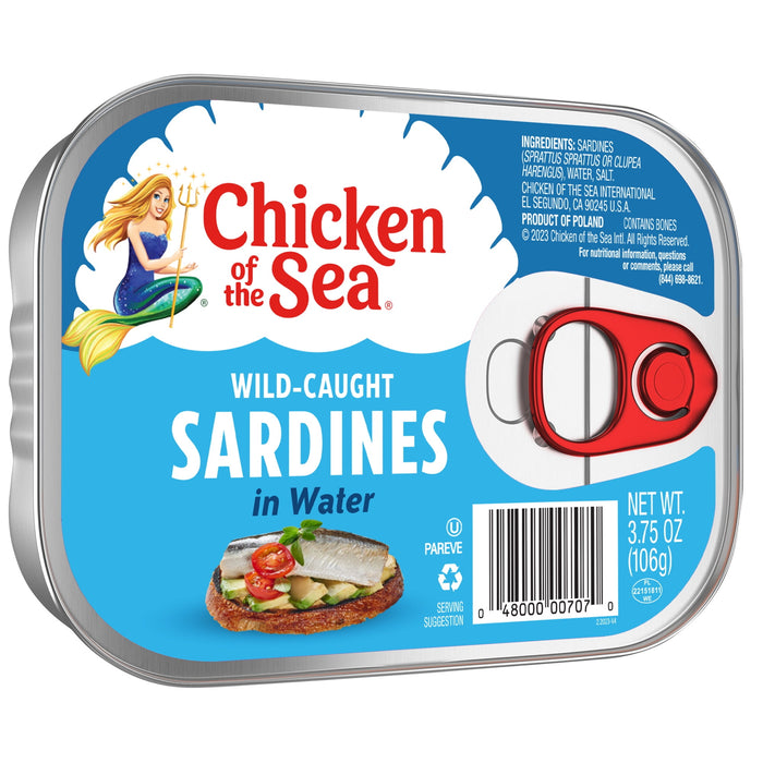 Chicken of the Sea Sardines in Water, Wild Caught, 3.75 oz. Can