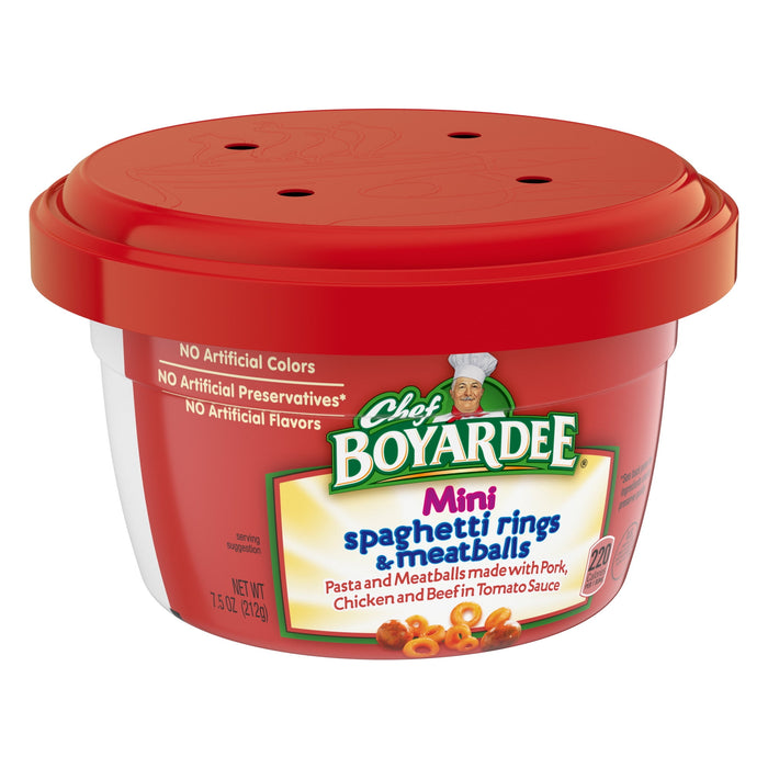 Chef Boyardee Mini-Bites Spaghetti Rings & Meatballs 7.5 Oz. Microwavable Bowls