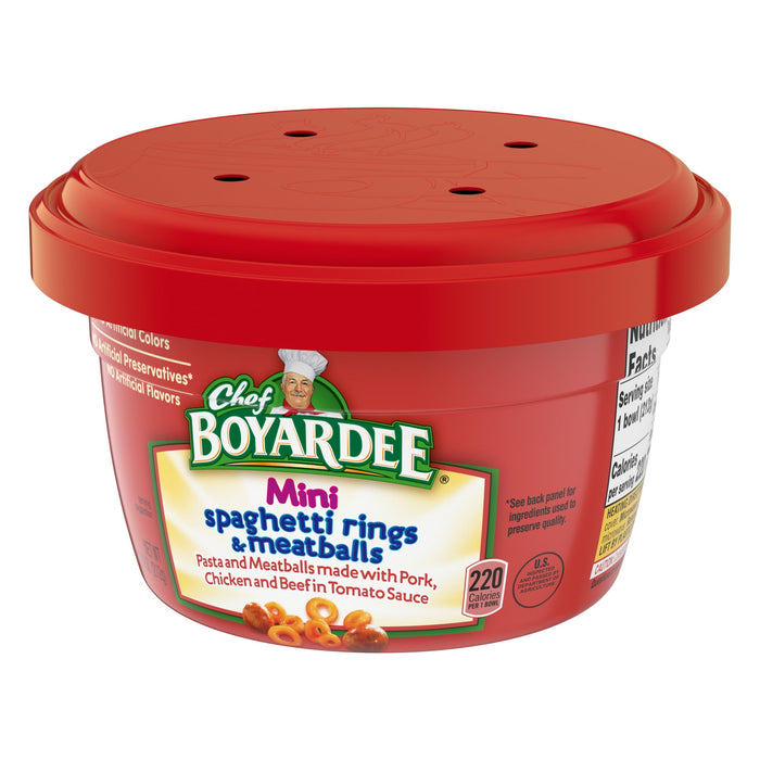 Chef Boyardee Mini-Bites Spaghetti Rings & Meatballs 7.5 Oz. Microwavable Bowls