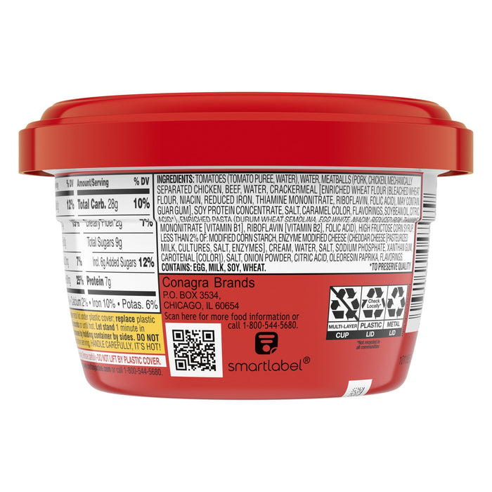 Chef Boyardee Mini-Bites Spaghetti Rings & Meatballs 7.5 Oz. Microwavable Bowls