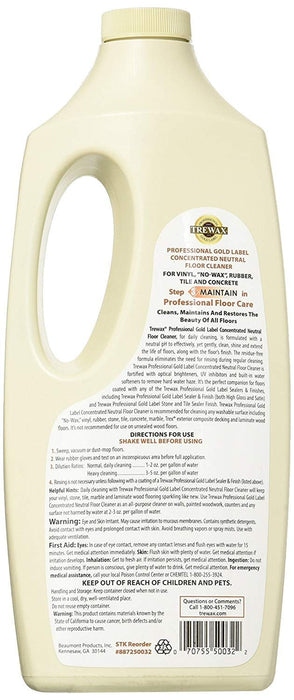 Trewax Vinyl, Rubber And No Wax Neutral Floor Cleaner, 32-Ounce