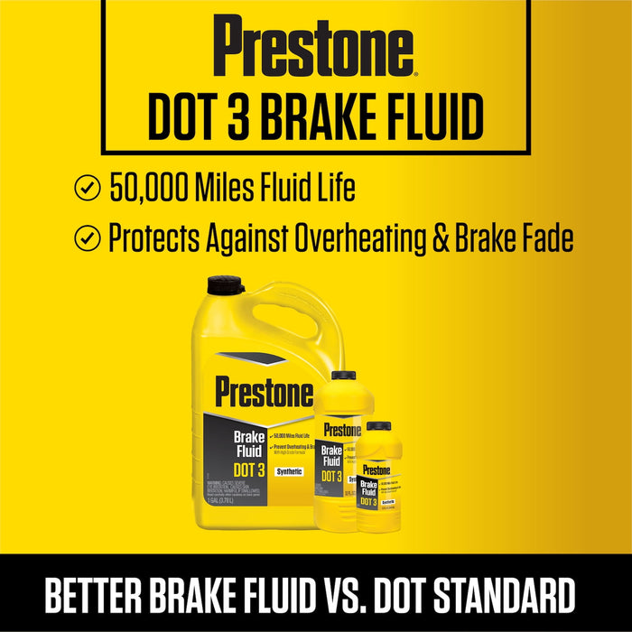 Prestone Synthetic Hi Temp DOT 3 Brake Fluid, 12 fl. oz