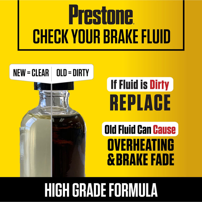Prestone Synthetic Hi Temp DOT 3 Brake Fluid, 12 fl. oz