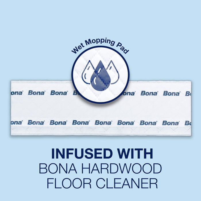 Bona Cleaning Products Mop Refill Wood Surface Wet Mopping Disposable Cleaning Pads - Unscented, 12 ct