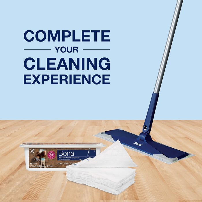 Bona Cleaning Products Mop Refill Wood Surface Wet Mopping Disposable Cleaning Pads - Unscented, 12 ct