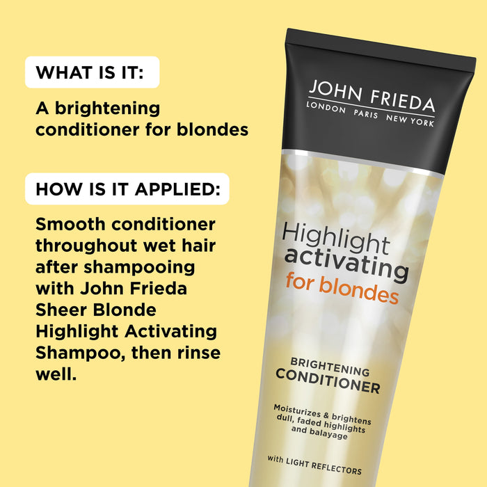 John Frieda Sheer Blonde Highlight Activating Conditioner (for Darker Blondes), 8.45 Ounces
