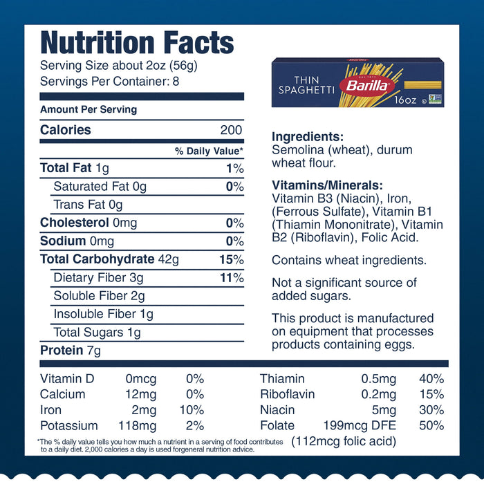Barilla Thin Spaghetti Pasta, 16 oz. box