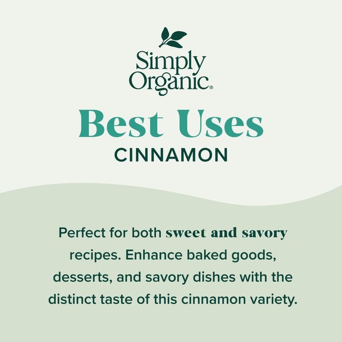 Simply Organic Cinnamon Ground Certified Organic, 2.45-Ounce Container