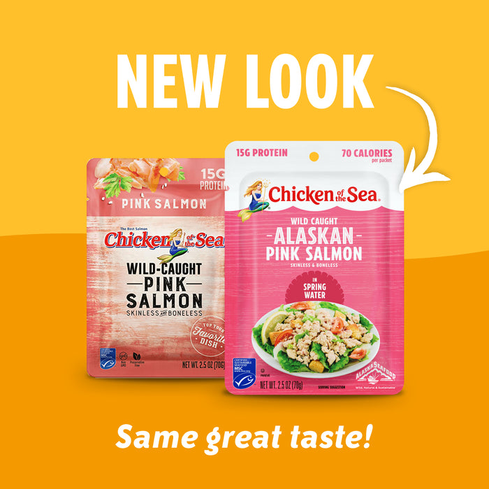 Chicken of the Sea Pink Salmon, Wild Caught, Skinless & Boneless, Low Sodium, 2.5 oz. Packet