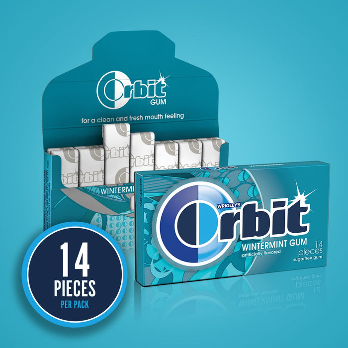 Orbit Gum, Sugarfree, Wintermint, 42 piece packages