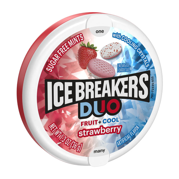 ICE BREAKERS Fruit + Cool Mints, Strawberry, 1.3-Ounce Containers