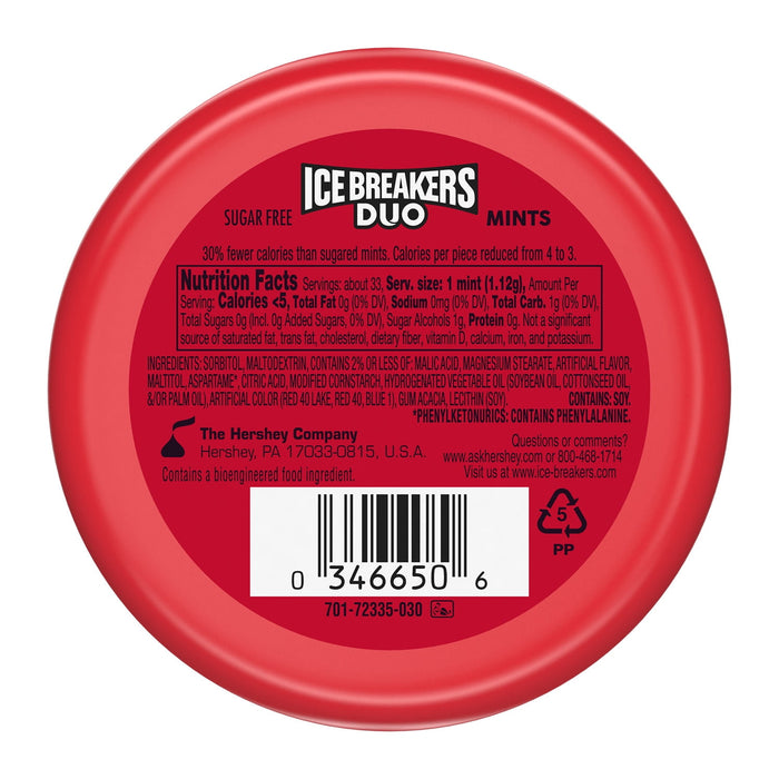 ICE BREAKERS Fruit + Cool Mints, Strawberry, 1.3-Ounce Containers