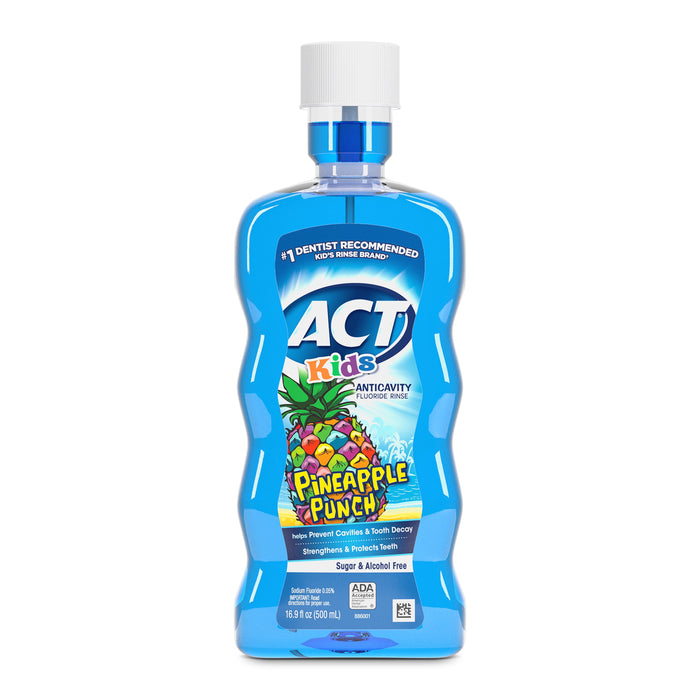 ACT Kids Anticavity Fluoride Rinse, Pineapple Punch, 16.9 Ounce