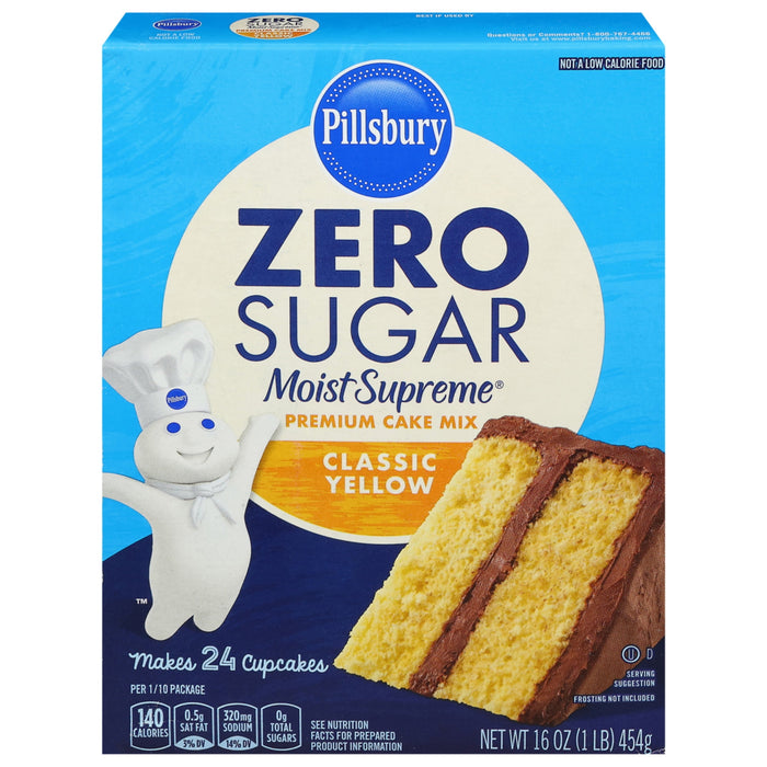 Pillsbury Moist Supreme Sugar Free Classic Yellow Premium Cake Mix, 16-Ounce
