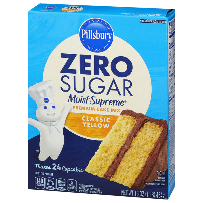 Pillsbury Moist Supreme Sugar Free Classic Yellow Premium Cake Mix, 16-Ounce